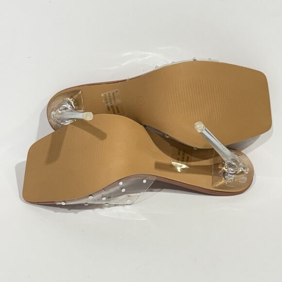 Cape Robbin Women's Clear Transparent Strap Stiletto Heel Sandals Rhinestone 8 - Picture 11 of 16